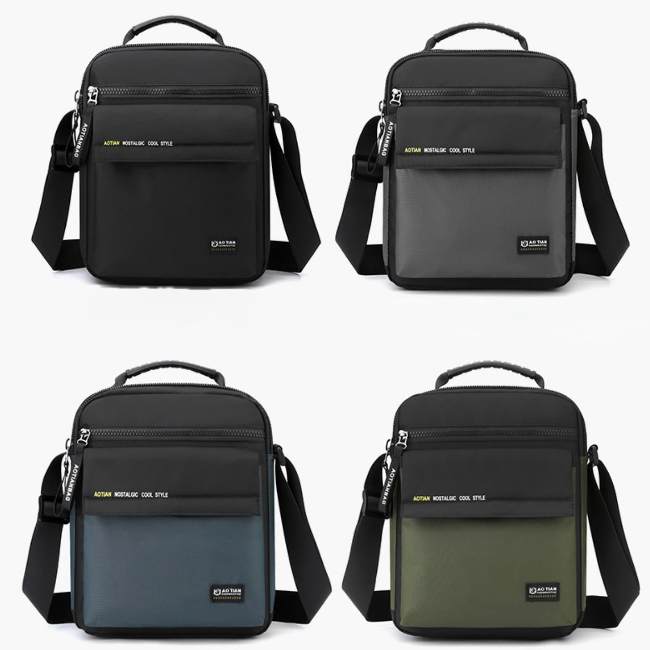 4118🎒 ADTIAN Nostalgic Cool Crossbody Bag – Retro Vibes, Modern Function (20×16×10cm)