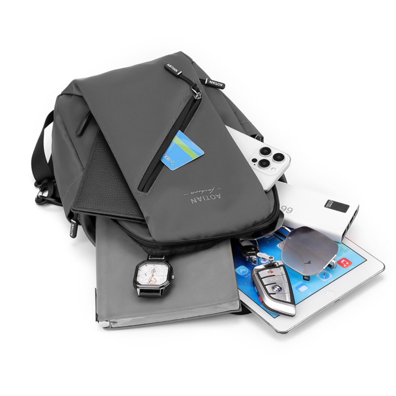 76802🎒 AOTIAN Pro Tech Backpack – Your 9.7" iPad's Ultimate Travel Companion (32×21×14cm)